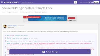 
                            8. Secure PHP Login System Example Code | DaniWeb