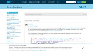 
                            6. Secure Portal Login - Salesforce Developer Community