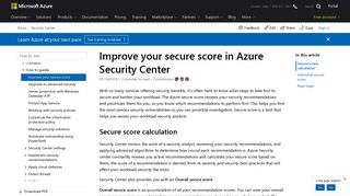 
                            2. Secure score in Azure Security Center | Microsoft Docs