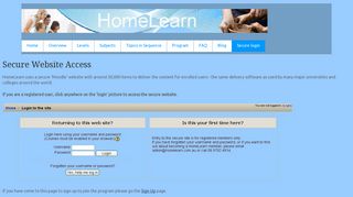 
                            1. Secure Site Login - HomeLearn