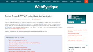 
                            10. Secure Spring REST API using Basic Authentication - WebSystique