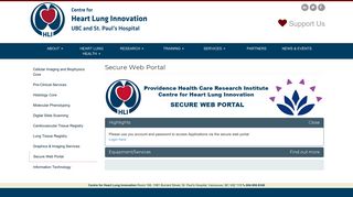 
                            2. Secure Web Portal | Centre for Heart Lung Innovation