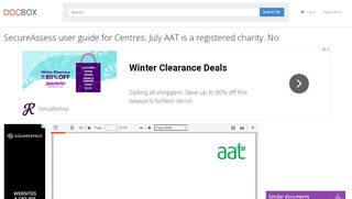 
                            11. SecureAssess user guide for Centres. July AAT is a registered charity ...