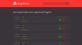 
                            1. securejoinsite.com-approved logins - BugMeNot