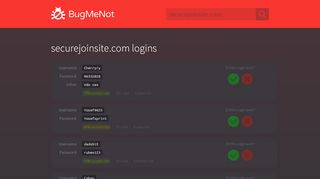 
                            2. securejoinsite.com logins - BugMeNot
