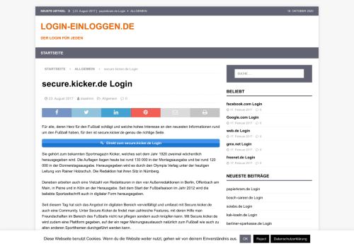 
                            13. secure.kicker.de Login - Login-einloggen.de