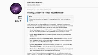 
                            12. Securely Access Your Tomato Router Remotely | j.mo