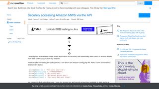 
                            13. Securely accessing Amazon MWS via the API - Stack Overflow