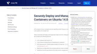 
                            10. Securely Deploy and Manage LXC Containers on Ubuntu 14.04 - Vultr ...