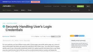 
                            4. Securely Handling User's Login Credentials - Code Tuts - Envato Tuts+