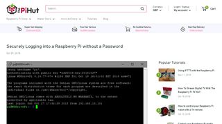 
                            9. Securely Logging into a Raspberry Pi without a Password | The Pi Hut