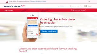
                            3. Securely Order Checks through Mobile Banking or ... - Bank of America