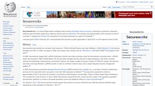 
                            7. SecureWorks - Wikipedia