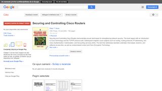 
                            7. Securing and Controlling Cisco Routers - Rezultate Google Books