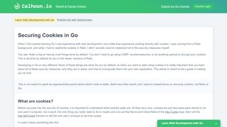 
                            10. Securing Cookies in Go - Calhoun.io
