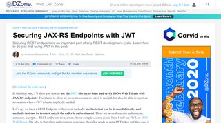 
                            8. Securing JAX-RS Endpoints with JWT - DZone Web Dev