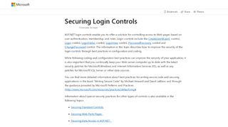 
                            2. Securing Login Controls - MSDN - Microsoft