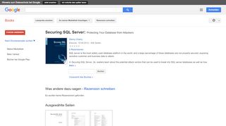 
                            12. Securing SQL Server: Protecting Your Database from Attackers - Google Books-Ergebnisseite