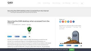 
                            10. Securing the DSM desktop when accessed from the internet – Q&D