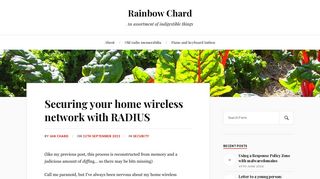 
                            1. Securing your home wireless network with RADIUS – Rainbow Chard