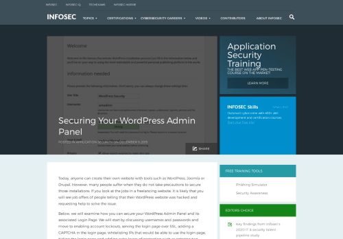 
                            9. Securing Your WordPress Admin Panel - InfoSec Resources