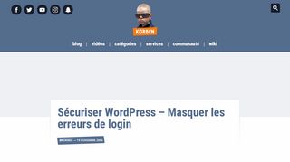 
                            11. Sécuriser WordPress – Masquer les erreurs de login – Korben