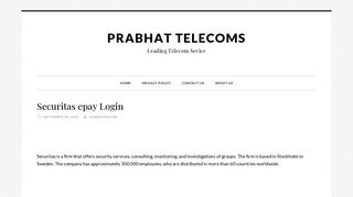 
                            11. Securitas epay Login - Prabhat Telecoms