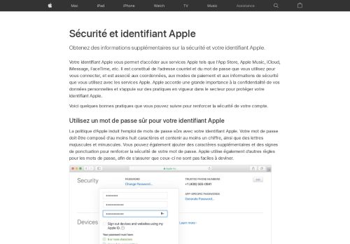 
                            13. Sécurité et identifiant Apple - Assistance Apple - Apple Support