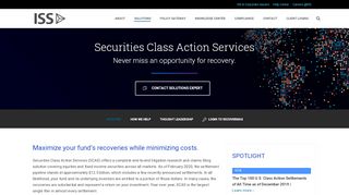 
                            11. Securities Class Action Services - ISS