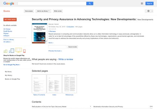 
                            13. Security and Privacy Assurance in Advancing Technologies: New ...