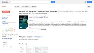 
                            10. Security and Privacy in Communication Networks: 5th International ...