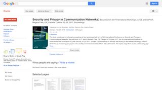 
                            9. Security and Privacy in Communication Networks: SecureComm 2017 ... - Google बुक के परिणाम