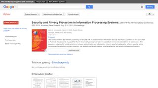 
                            10. Security and Privacy Protection in Information Processing Systems: ...