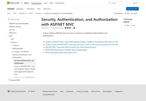 
                            2. Security, Authentication, and Authorization with ASP.NET ...