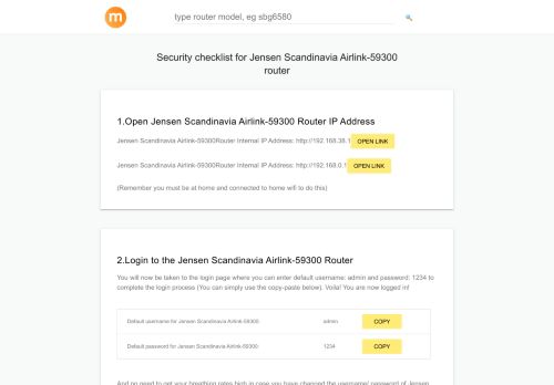 
                            4. Security checklist for Jensen Scandinavia Airlink-59300 router