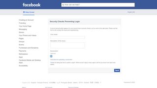 
                            4. Security Checks Preventing Login | Facebook