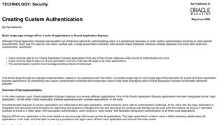 
                            9. Security: Creating Custom Authentication - Oracle