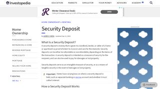 
                            11. Security Deposit - Investopedia