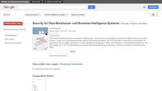 
                            12. Security für Data-Warehouse- und Business-Intelligence-Systeme: ...