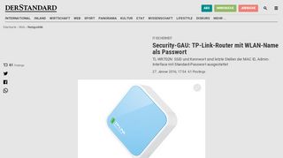 
                            13. Security-GAU: TP-Link-Router mit WLAN-Name als Passwort ...