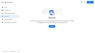 
                            2. Security - Google Account