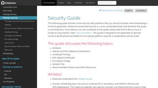 
                            11. Security Guide - Apache Cordova