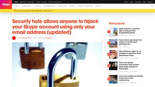 
                            8. Security Hole Allows Anyone to Hijack Your Skype Account - TNW