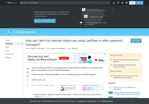 
                            6. security - How can I tell if my website visitors are using LastPass or ...