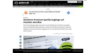 
                            6. Security: Hunderte Premium-Spotify-Zugänge auf Pastebin abrufbar ...