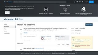 
                            2. security - I forgot my password - elementary OS Stack Exchange