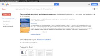 
                            6. Security in Computing and Communications: 4th International ...