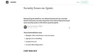 
                            4. Security Issues on Ajenti. – stolabs – Medium