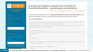 
                            10. Security-Log Ereignisse Anhand ihrer EventID mit PowerShell ...