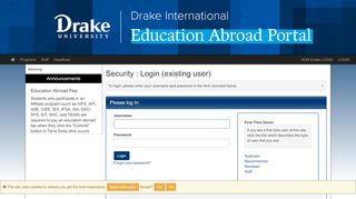 
                            11. Security > Login (existing user) > Drake International